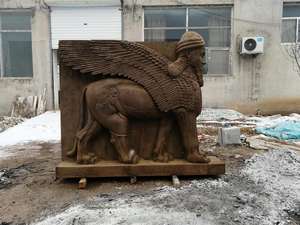 Estatua de Toro Asirio de Alta Calidad, Grande, Antigua, Religiosa, Artesanía Asiria, para Exteriores - Product Image 3