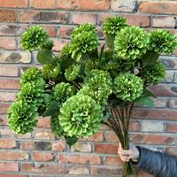 Bunga Buatan 3 Tangkai Hydrangea Hijau Wangi untuk Dekorasi Lorong Pernikahan, Pengaturan Panggung, dan Dekorasi Pemandangan