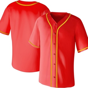 Chemises pour hommes à manches courtes, style hip-hop, sport, décontractées, boutonnées, uniformes, hip pop, hipster, maillots de baseball vierges - Product Image 2