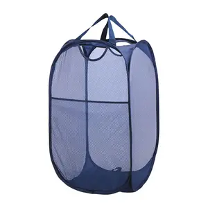 Wholesale Home Folding Collapsible Laundry Storage Bag Basket Mesh Pop Up Laundry Washing Bag