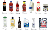 Machine de remplissage et de bouchage automatique PLC pour liquides et pâtes (crème, huile, miel, sauces, shampoing, boissons) en bouteilles/bocaux/canettes en plastique