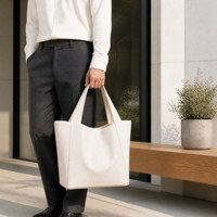Sac fourre-tout pliable en toile personnalisé avec fermeture éclair, poignées longues, design texturé - Vente en gros OEM/ODM pour marques de détail