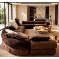 Italienisches Minimalistisches Wohnzimmer: Frei Konfigurierbares Mica-Sofa, Cremefarbenes Lässiges Modulares Sofa