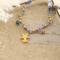 Collier pendentif sportif en acier inoxydable pour femme, chaîne en bambou, luxe léger, style marin, simple et tendance, passe-partout
