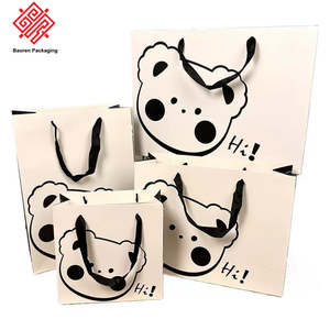 Bolsa de Regalo de Papel Blanco de Gran Capacidad con Diseño de Oso Estilo Ins, Precio Económico, para Cumpleaños, Venta al por Mayor Baoren - Product Image 1