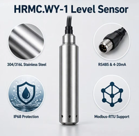 Sonde submersible de niveau et de température de liquide haute précision IP68, sortie RS485 Modbus-RTU / 4-20mA (HRMC.WY-1)