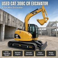 Excavatrice sur chenilles d'occasion CAT308C 8 tonnes, petite pelle japonaise, système hydraulique complet, faible nombre d'heures de fonctionnement, livraison rapide, expédition mondiale