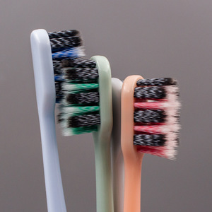 Cepillo de dientes minimalista con mango de un solo color, cerdas de nailon suave de 19,1 cm para higiene bucal en el hogar, uso para adultos - Product Image 2