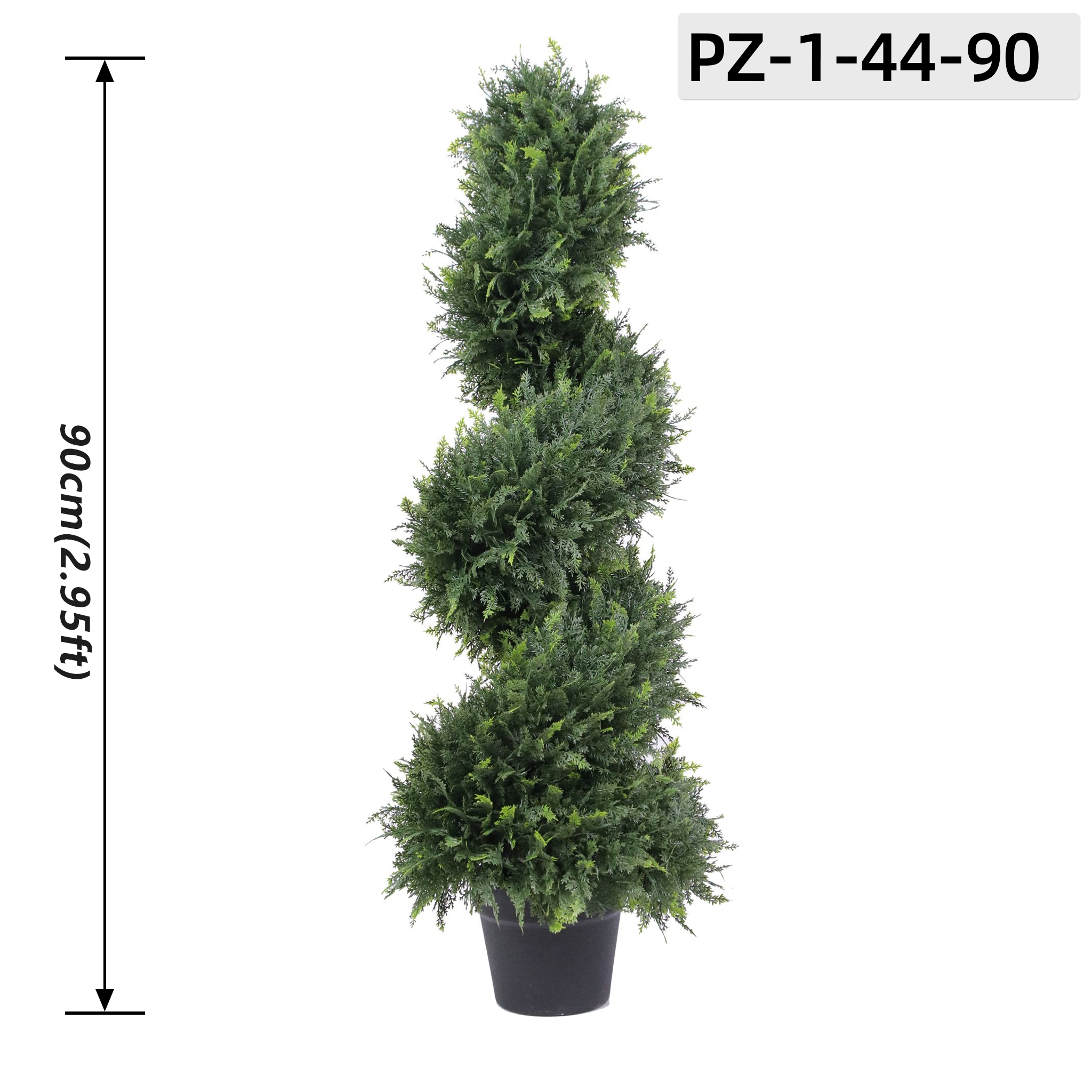 Green Artificial Spiral Cypress Topiary Tree (90cm/2.95ft)