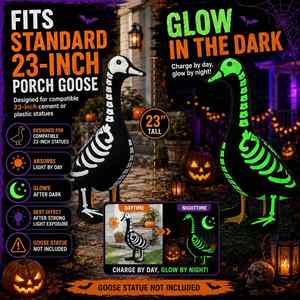 Décoration de jardin : Statue d'oie squelette phosphorescente de 23 pouces pour Halloween - Product Image 1