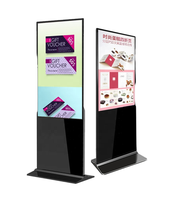Kiosque tactile vertical sur pied de 49 à 55 pouces, écran d'affichage publicitaire intérieur 4K, écran LCD HD, signalisation numérique