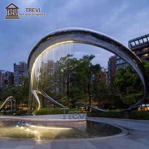 Adorno residencial de diseño personalizado, fuente de patio de metal, <span class=keywords><strong>entrada</strong></span> moderna de acero inoxidable, características del agua - Product Image 5