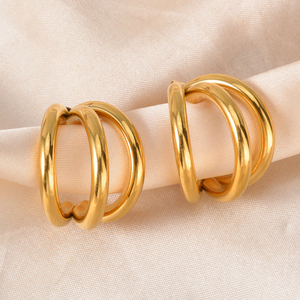 Pendientes de Aro Geométricos de Acero Inoxidable 18k para Mujer, Joyería Chic de 18k - Product Image 2