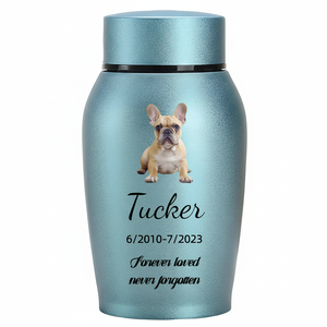 โกศขี้เถ้าที่ระลึกส่วนบุคคลสำหรับแมวสุนัขชื่อสัตว์เลี้ยงที่กำหนดเองและรูปภาพสำหรับโกศใส่ศพ (ตัดไปยังเค้าร่างสัตว์เลี้ยงของคุณ) - Product Image 1