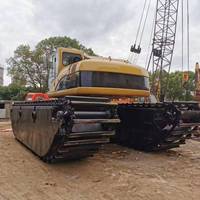 Excavatrice de bateau d'occasion de 20 tonnes, excavatrice de bateau amphibie avec buggy de marais 320D CAT 320D Original à vendre