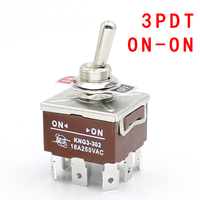 Interrupteur à Levier 3PST 3PDT 16A 250VAC 6 Broches 9 Broches On-off/on-on/on-off-on 3 Positions 9 Broches Interrupteur Momentané 3PDT Bakélite Instruments