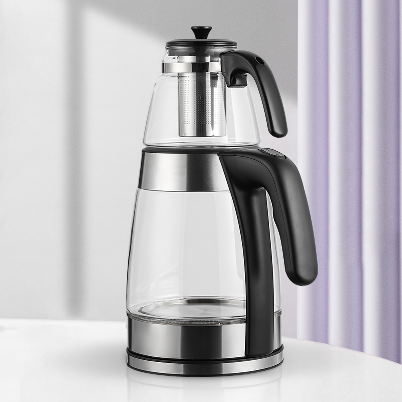 Саудовская турецкий машина для приготовления чая 360 Вращение Чайник заварочный чайник 2 в 1 Электрический чайник