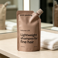 Pochette Doypack en plastique blanc de 100 ml et 300 ml avec bec verseur d'angle pour l'emballage de liquides cosmétiques et d'huile de coco
