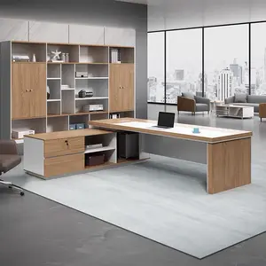 सबसे अच्छा बेच लकड़ी आधुनिक कार्यकारी डेस्क कार्यालय डेस्क प्रबंधक एल आकार कार्यालय की मेज के साथ कैबिनेट