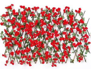 Décorations de haies de roses simulées, clôtures, fleurs artificielles, feuilles vertes, clôtures rétractables, revêtements de balcon - Product Image 3