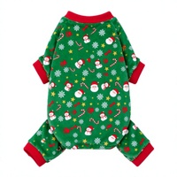 Ensemble de vêtements pour animaux de compagnie de Noël vert, vêtements en polaire pour chien, tenue pour chiot, vêtements d'hiver pour les fêtes