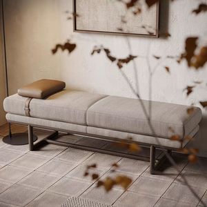 Italian Light Luxury <strong>Bed</strong> <strong>End</strong> <strong>Stool</strong> Designer Creative Personality Leather Soft Bag Long Bench Home Living Room Entry Shoe <strong>Stool</strong> - Product Image 1