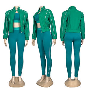 Conjuntos Deportivos de Lujo para Mujer, Marca de Diseñador, Tendencia 2025, Chaleco, Leggings con Chaqueta, Ropa de <span class=keywords><strong>Yoga</strong></span>, Conjuntos de Tres Piezas - Product Image 4