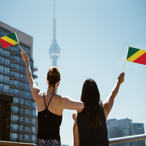 Venta caliente <span class=keywords><strong>de</strong></span> fábrica 2024 Bandera agitada a mano <span class=keywords><strong>de</strong></span> poste <span class=keywords><strong>de</strong></span> madera <span class=keywords><strong>de</strong></span> la República del Congo para vacaciones generales - Product Image 4