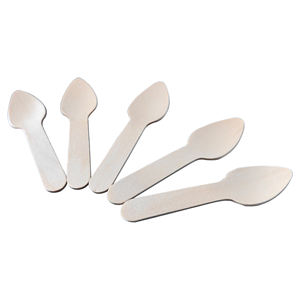 ملعقة صغيرة قابلة للتحلل الحيوي من خشب البتولا 75 مم، أدوات مائدة صديقة للبيئة للاستخدام مرة واحدة لتقديم الزبادي والآيس كريم، أدوات مائدة بسيطة قابلة للتخصيص - Product Image 6