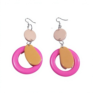 Pendientes de Resina Azul con Forma de Hoja de Monstera, Joyería Bohemia para Mujer, Pendientes de Acrílico Chapados en Oro para Fiesta - Product Image 5