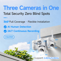 Caméra de sécurité Vstarcam CS623SR 9MP Triple Vue O-KAM 3 objectifs 3 écrans Extérieur PTZ IP CCTV Suivi IA Vision Nocturne Usine