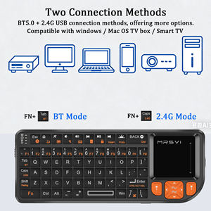 Mini clavier sans fil avec pavé tactile et touches rétroéclairées, clavier QWERTY portable BT pour Android <span class=keywords><strong>TV</strong></span> Box, Xbox, ordinateur portable, smartphone, PC - Product Image 5