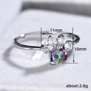 Anello a Forma di Zampa di Gatto Cartoonesca per Donne, Anello da Dito Trendy con Motivo Animale, Gioielli alla Moda - Product Image 5