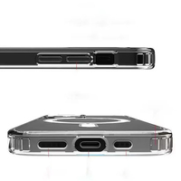 Funda Transparente Antigolpes con Carga Inalámbrica para iPhone 17 16 15 14 13 Pro Max, Carcasa Magnética Segura para Móvil