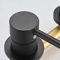 Keran Kamar Mandi Purorigin Modern Deck Mounted Single Handle Kiri, Finishing Kuningan Hitam Brushed