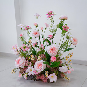 ฉากหลังดอกไม้ประดิษฐ์สีชมพูสไตล์สวนธรรมชาติ ชุดตกแต่งงานแต่งงานทำมือ ทนทาน แขวนผนัง ตกแต่งมุมพื้น งานปาร์ตี้ ตกแต่งภายนอก - Product Image 2