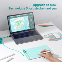 Tablette graphique Parblo Intangbo X7 7 pouces avec nouvelle technologie, stylet à course courte, stylet dur S01 (noir/vert/rose)