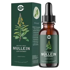 Private Label Natural Organic Daily Respiratory Health Drops Mullein Leaf Extract Drops Lung Health Supplements