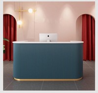 Comptoir de réception moderne, écologique et durable, personnalisable en couleur, petit format, avec logo sur mesure pour bureaux et comptoirs de magasins de détail