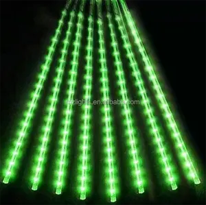 Heiße LED-Meteorenschauer Regentropfen-Lichter grün 8 Rohre 80 cm für draußen wasserdicht für Bäume Feiertag Weihnachtsbeleuchtung