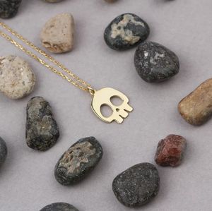 שרשרת גולגולת מצופה זהב 18k מתנה ליל כל הקדושים פופולרי מתנה dainty שלד מלוטש גבוה תכשיטים גותי - Product Image 6