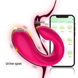 Jouet sexuel pour adultes, vibrateur portable en forme de U, contrôlé par application, stimulateur clitoridien et du point G, double moteur, silicone, vente en gros pour les couples - Product Image 2