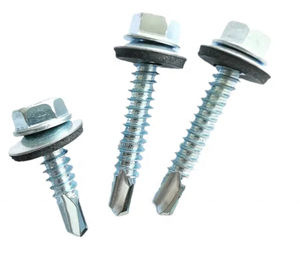 Vis autoperceuses hexagonales en acier DIN avec rondelle EPDM intégrée, vis de toiture zinguées, vis métriques autotaraudeuses - Product Image 3