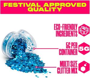 Kit de paillettes bio végétales sans plastique, longue tenue, faciles à laver, paillettes épaisses, parfaites pour le visage, les cheveux, la peau, les concerts, les costumes, le maquillage artistique - Product Image 4