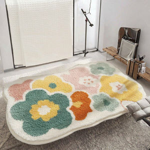 Alfombra de Entrada Moderna de Diatomeas en Poliéster Antideslizante con Diseño Floral, Hecha a Máquina, Textil para el Hogar, Grosor de 3-5 mm - Product Image 3