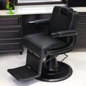 Jincheng Retro profesyonel ağır tüm siyah berber koltuğu lüks berber dükkanı Styling sandalye kuaför toptan fiyat - Product Image 5