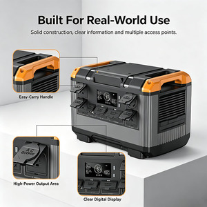 แหล่งจ่ายไฟกลางแจ้ง 2400W 230V พาวเวอร์แบงค์แบบพกพา พร้อมจอแสดงผล LED ระบบ BMS สำหรับตั้งแคมป์ ขายของริมทาง และใช้ในบ้าน - Product Image 2
