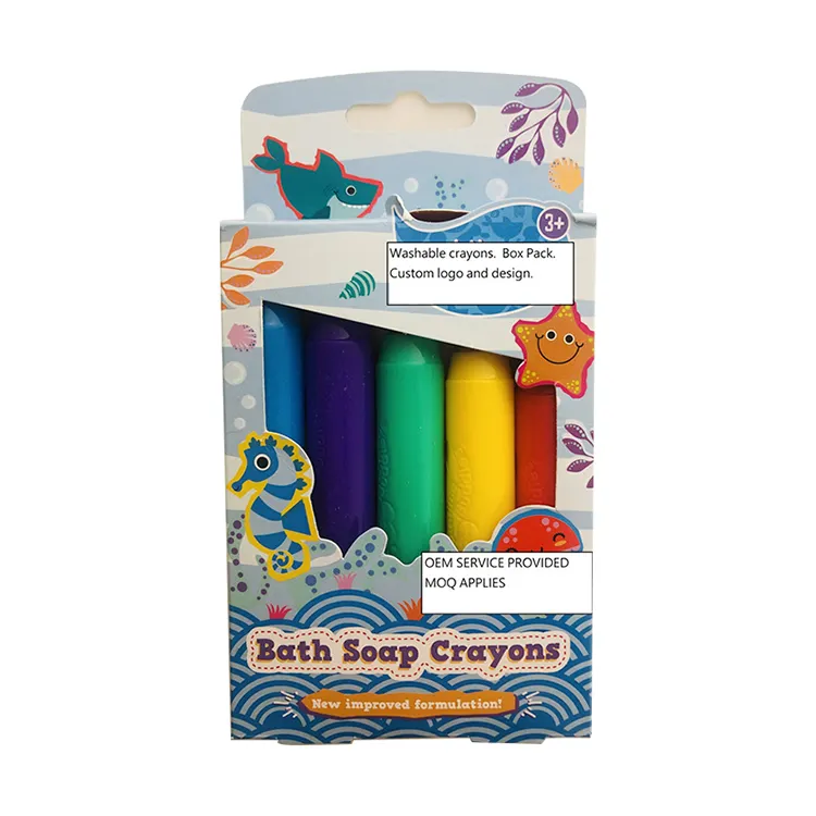 Crayones de baño Lavable Personalizar diseño Multi uso No tóxico Fácil limpieza Crayones de baño coloridos