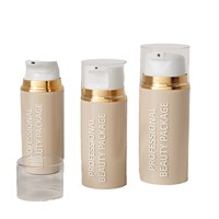 Le fabricant produit des flacons cylindriques en PP pour lotion, avec pompe de distribution et joint d'étanchéité, disponibles en plusieurs tailles (diamètre 48 mm).