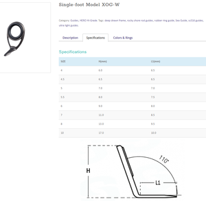 Seaguide XOG — <span class=keywords><strong>canne</strong></span> à pêche, cadre de dessin en profondeur, fermoir mig, anneau, pied unique, guide de ligne - Product Image 5